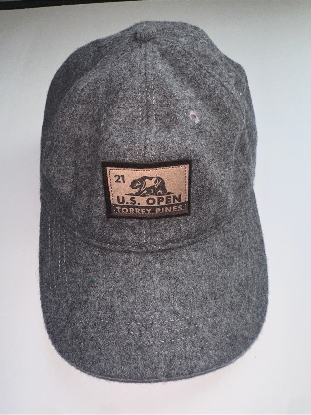 Torrey Pines Gray Wool-Blend Baseball Cap Mens Velcro back